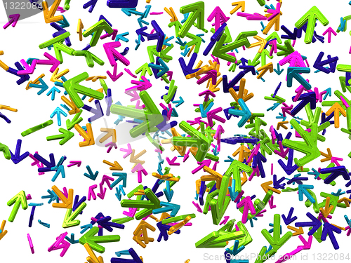 Image of Chaos: colorful arrows with random direction 
