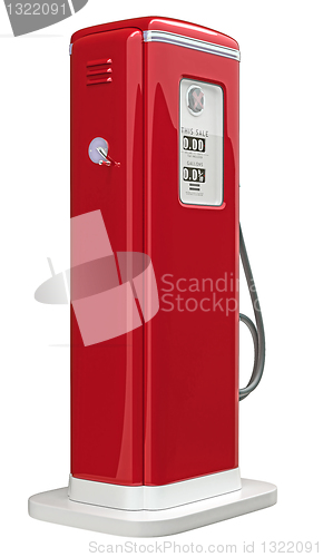 Image of Red gas pump isolated over white 