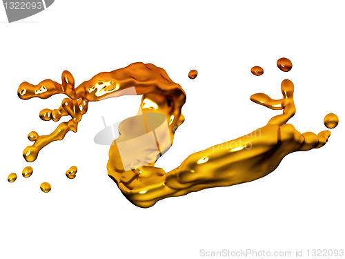 Image of Splash of melted gold with drops