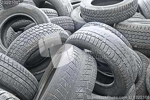 Image of stack of old run-down tires