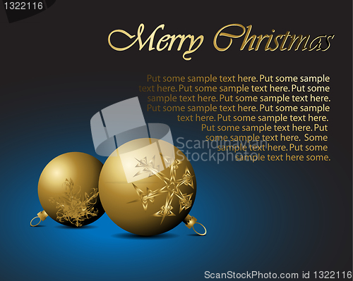 Image of Golden Christmas bulbs with snowflakes ornaments