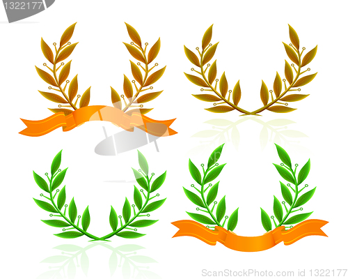 Image of Laurel wreath with ribbon