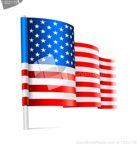 Image of American USA flag waving