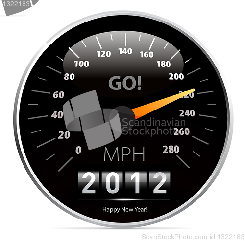 Image of 2012 year Calendar speedometer car