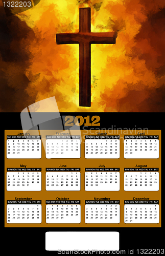 Image of 2012 Flaming Christian Cross Painting Calendar