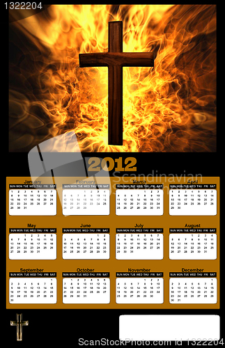 Image of 2012 Flaming Christian Cross Calendar