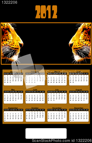 Image of 2012 Neon African Leopard Heads Calendar