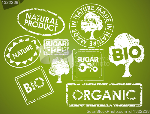 Image of Set of stamps for organic food