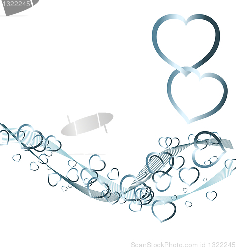 Image of Valentines background with silver hearts