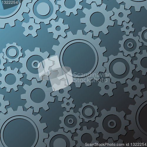 Image of background made from various cogwheels 