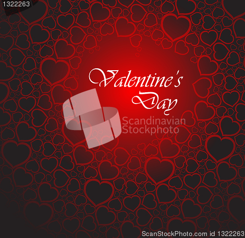 Image of Love vector background made from red hearts 