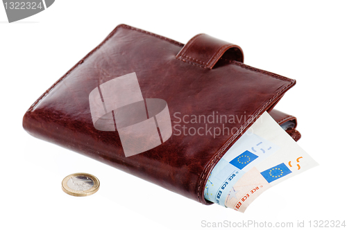 Image of Purse from euro, it is isolated on white