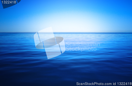 Image of blue sky and ocean