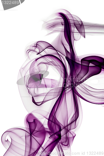 Image of Violet smoke in white background 
