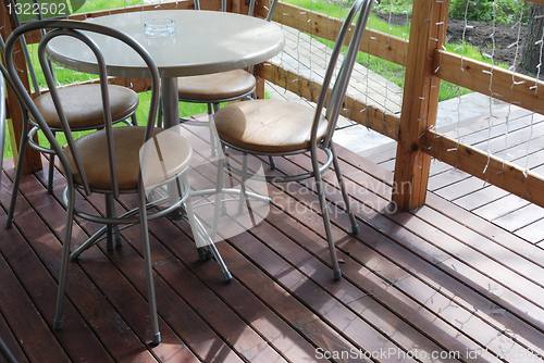 Image of table and chairs on the terrace 