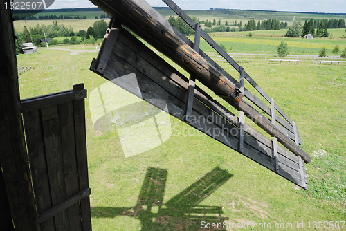 Image of old wooden windmill 