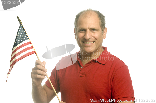 Image of patriotic American waving flag