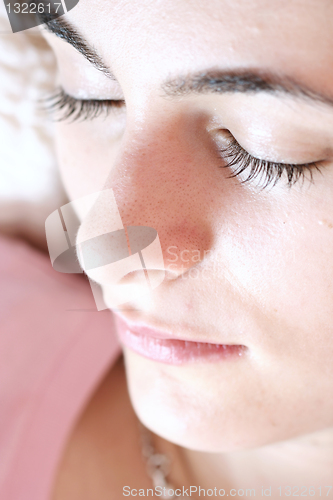 Image of Beautiful young woman sleeping.