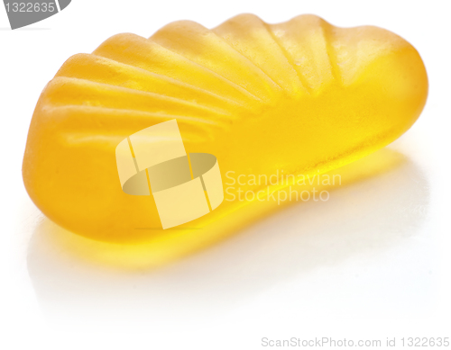 Image of Mandarin shaped jelly.