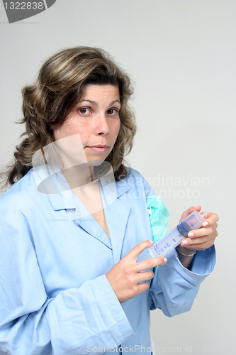 Image of Doctor isolated on white, beautiful nurse woman