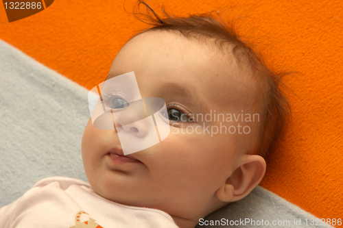 Image of sweet baby sleeping on a blanket, newborn baby