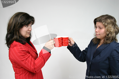 Image of woman businessteam, business toast, business concept