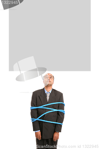 Image of businessman with board