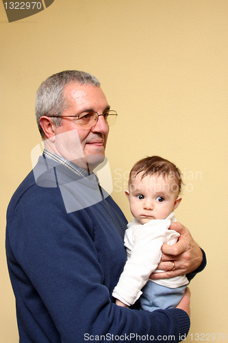 Image of grandfather with baby grandson