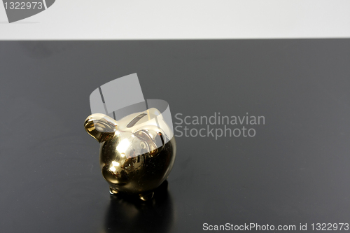 Image of golden pig bank, family sucess, business concept