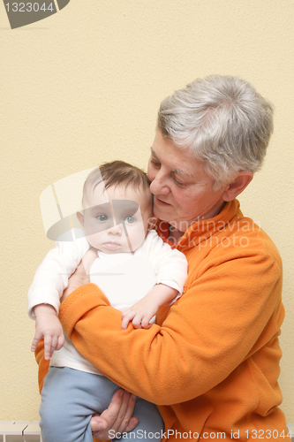 Image of grandmother with baby grandson