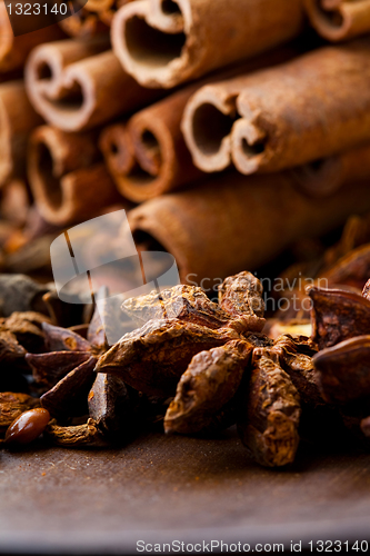 Image of Star aniseed and cinnamon sticks