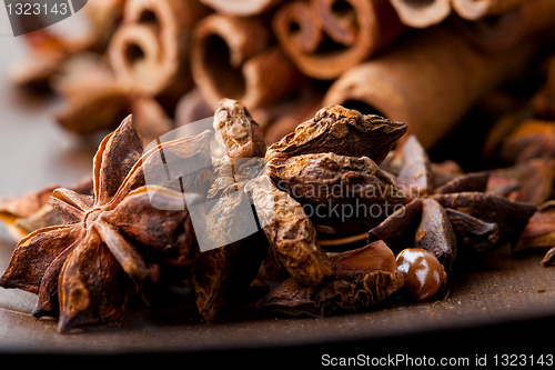 Image of Star aniseed and cinnamon sticks