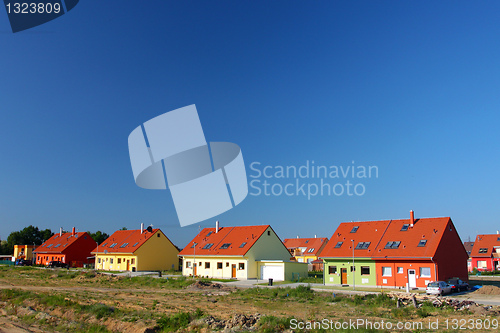 Image of Colorful semi detached houses