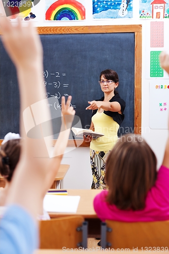 Image of Teacher pointing at students