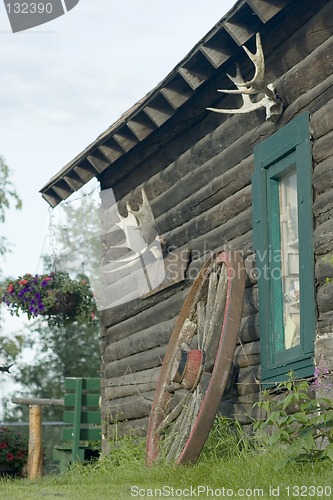 Image of Decorated log cabin