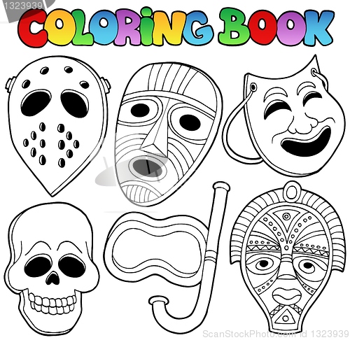 Image of Coloring book with various masks