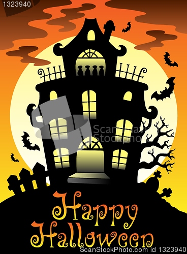 Image of Happy Halloween theme with Moon 2