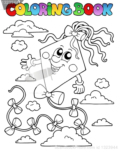 Image of Coloring book with kite 1