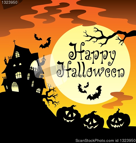 Image of Happy Halloween theme with Moon 1