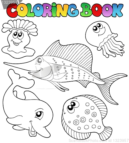 Image of Coloring book with sea animals 2