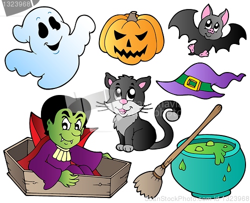 Image of Halloween cute cartoons set 1
