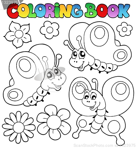 Image of Coloring book three butterflies