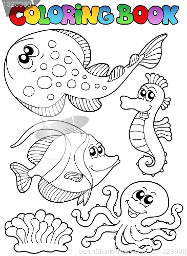 Image of Coloring book with sea animals 3