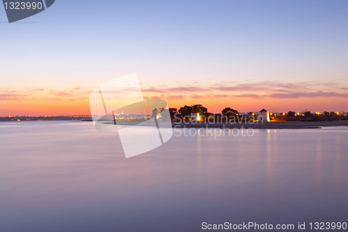 Image of Sunset on the Tejo river.