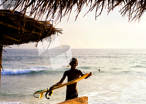 Image of Young surfer