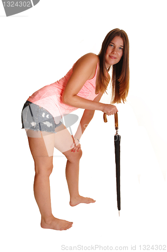 Image of Girl with black umbrella.