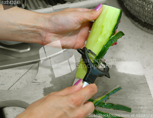 Image of Peeling cucumber