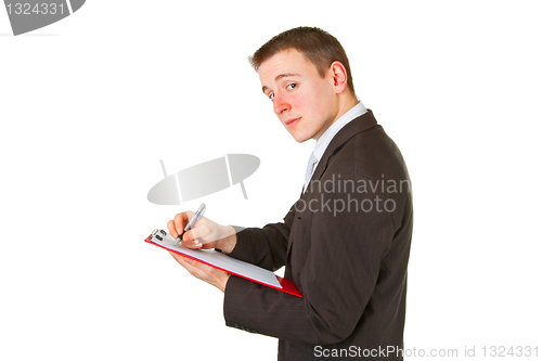 Image of Businessman with clipboard