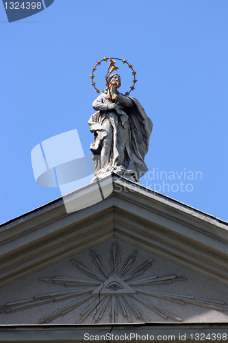 Image of Saint on roof