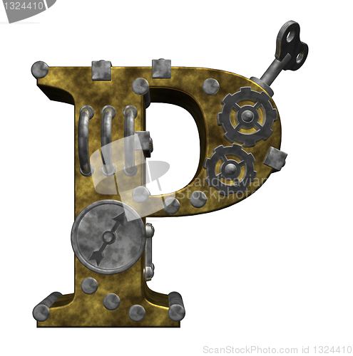 Image of steampunk letter p